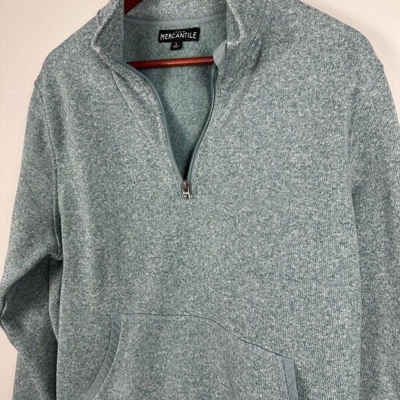 J. Crew Mercantile Womens Pullover Sweater 1/4 Zip Large Blue Sweatshirt Quarter - Picture 3 of 5